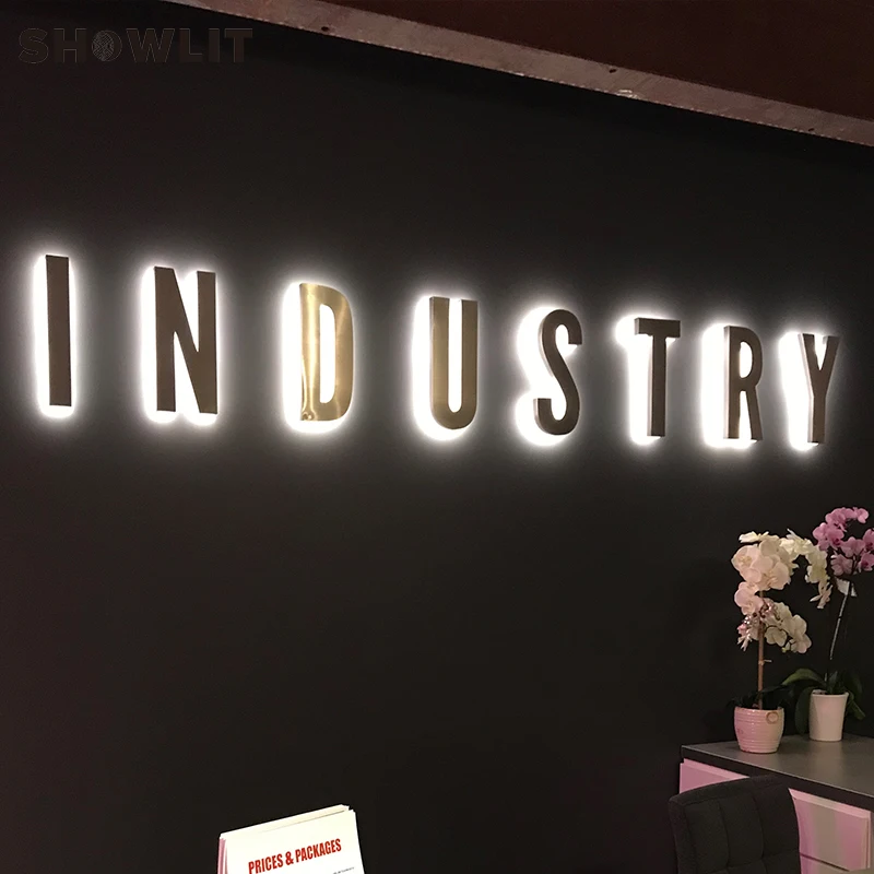 Exterior Waterproof Metal Return Stainless Steel LED Backlit/Halo lit/ Reverse Lighted LED Channel Letter Signs Manufacturer