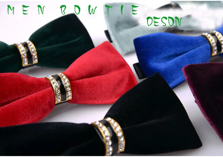 

New 2018 Fashion Velveteen Fabric Bow Ties For Male Solid Self Tie Business Wedding Banquet Party Butterfly