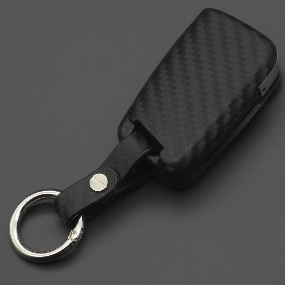 jingyuqin 3 Buttons Remote Carbon Silicone Key Case For VW Polo Golf 7 Tiguan Skoda Octavia Kodiaq Karoq Seat Ateca Leon Ibiza