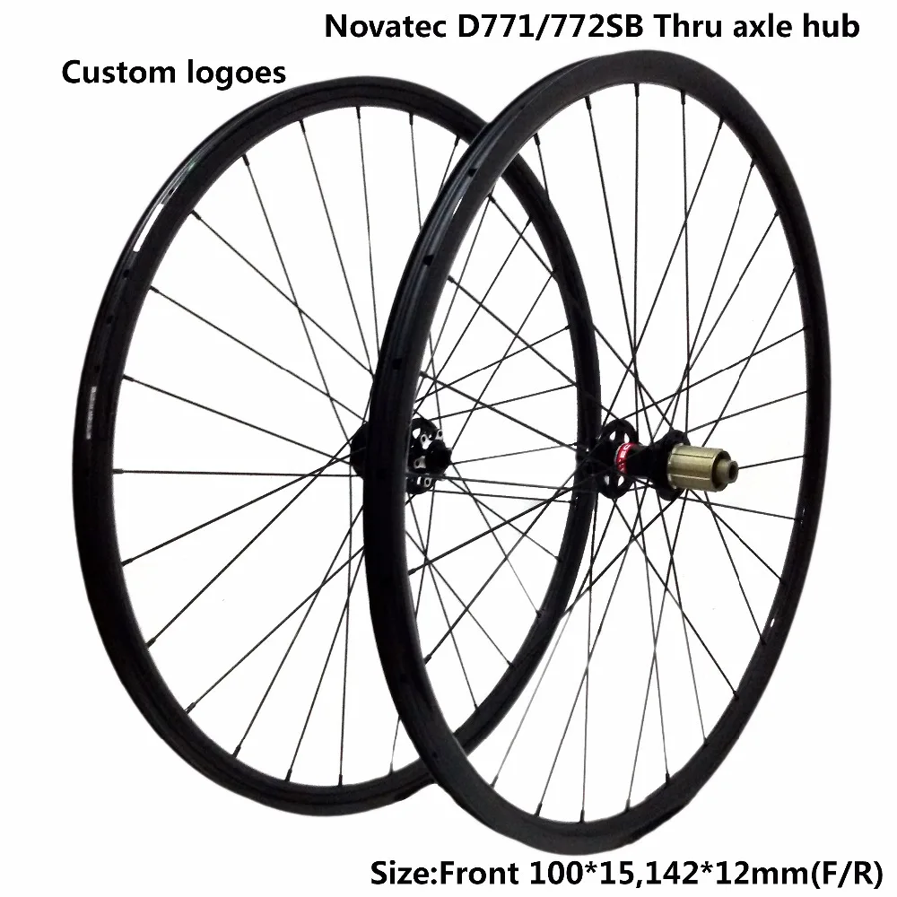 

29 Inch Lightest Carbon Mountain XC MTB Wheel 1290g 27er Sticker 26 Wheelset Novatec/Powerway/DT 350 240s Quick Release/Axle Hub