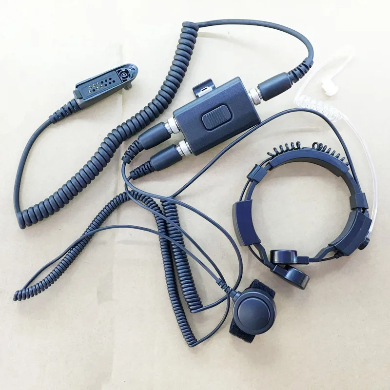 

Heavy sensitive throat control adjustable Finger/Shoulder PTT headphone for motorola gp328,gp340,gp338 ptx760 etc walkie talkie