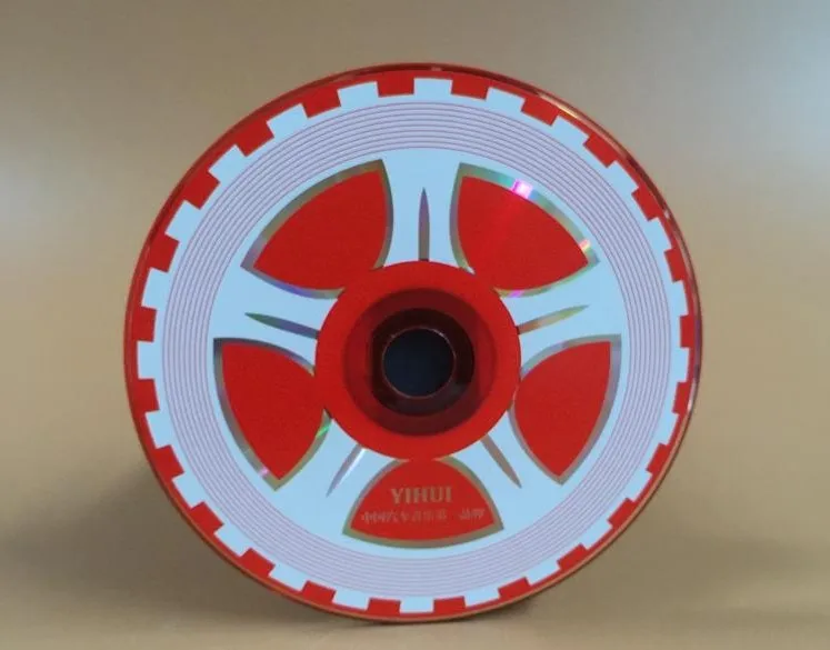 Wholesale 5 discs A+ Yihui 52x 700 MB Blank Printed Red Car Wheel CD-R