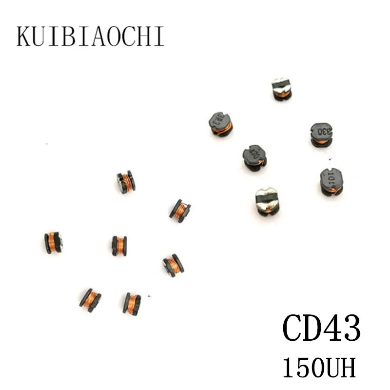 Inductor de potencia SMD CD43 150UH 151 4,5*4*3,2 MM, inductor de bobinado sin blindaje, 50 unids/lote