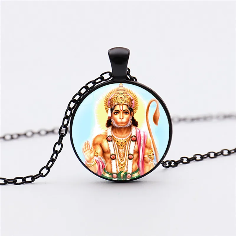 Hot Fashion Hindu Pendant Art Hanuman Indian Keychain Spiritual Pendant Silver Plated Cute Keychain Hinduism Necklace Jewelry