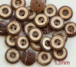 50pcs/lot Size:13mm-15mm Natural Coconut Buttons for Craft Round Wood Button Sewing Accssories (KK-1129)