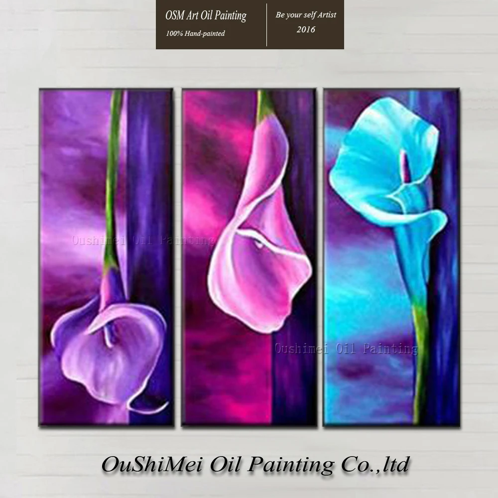 Skilled Artist Hand-painted High Quality Modern Flower Oil Painting On Canvas Beautiful Calla Oil Painting For Salon Decoration