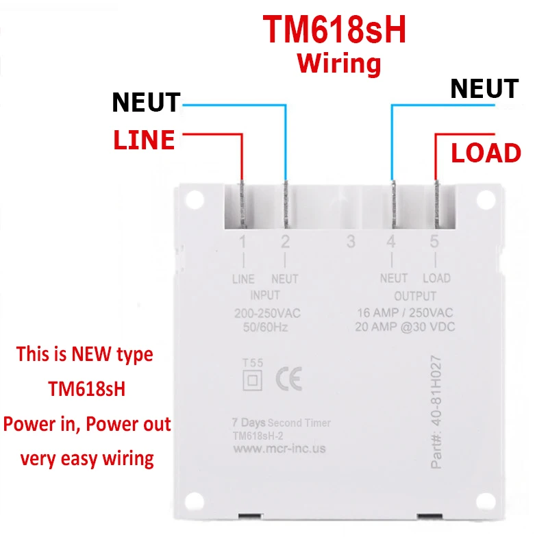 Intervallo di 1 secondo Super Big 1.6 220V 230V Volt Uscita tensione Digitale 7 giorni settimanali Interruttore timer programmabile Controllo relè temporizzato