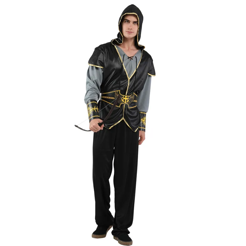 

Men Warrior Crusaders Cosplays Adult Halloween Hunter Archer Costumes Carnival Purim Parade Nightclub Bar Masquerade Party Dress