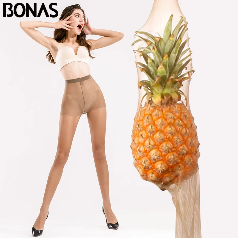 BONAS-Collants fins en nylon 12D pour femmes, 3 pièces/lot, grande taille, couleur unie, respirant, sexy