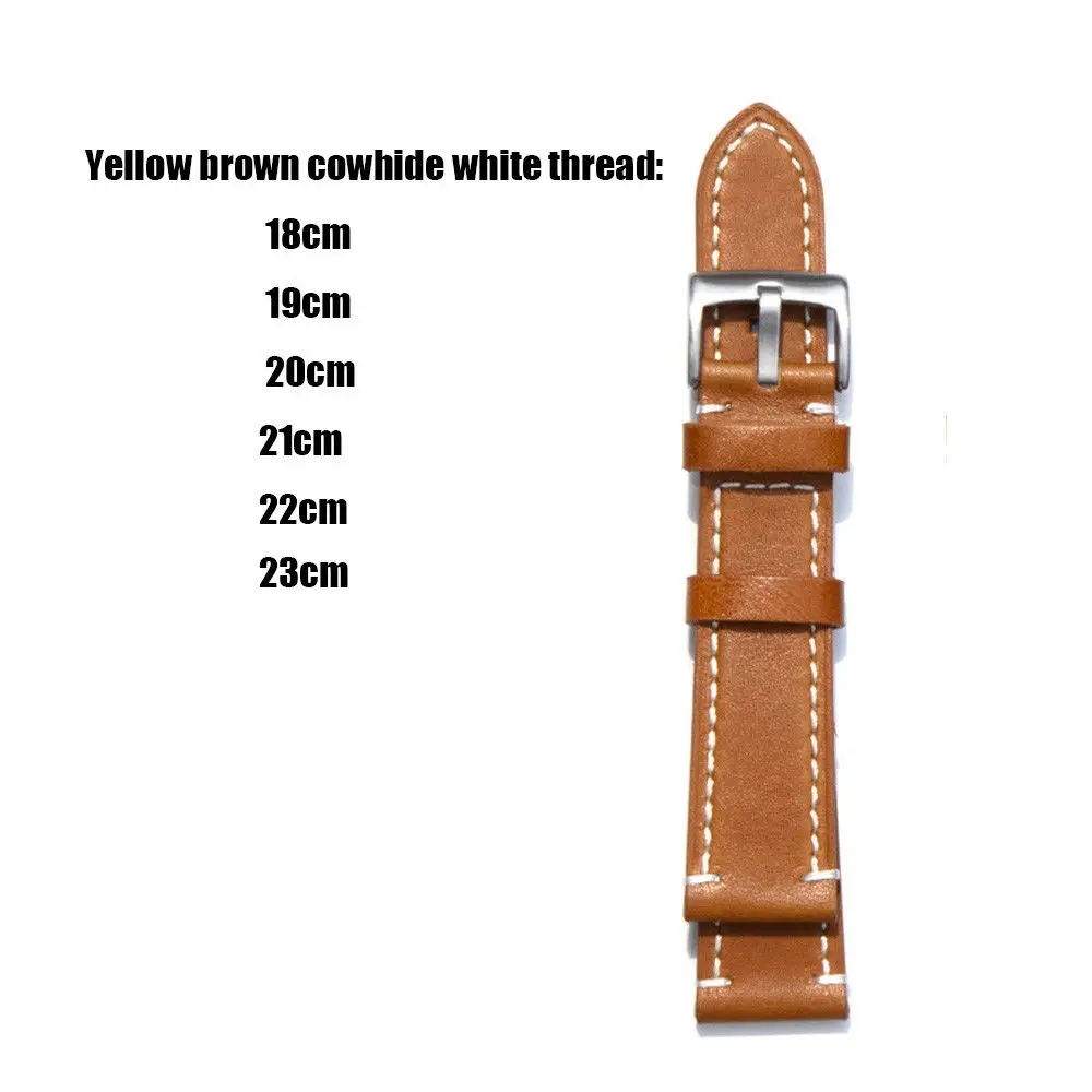 Men Women Soft Vintage Genuine Leather Wristwatch Band Quick Release Strap Muiti-size Tools Width 18/19/20/21/22/23/24mm