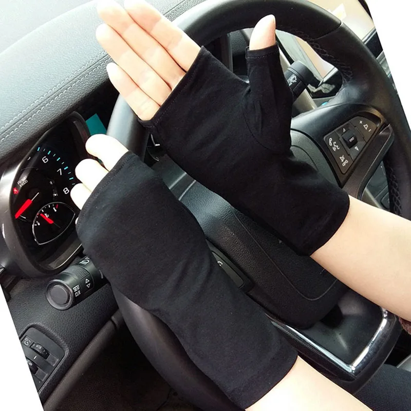 

Female Sports Fitness Cycling Sunscreen Fingerless Touch Screen Gloves Women Thin Cotton Fashion Half Finger Driving Gloves B84