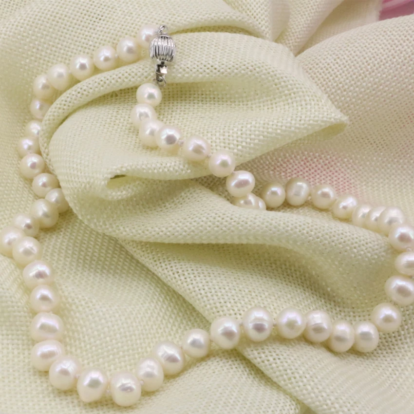 Wholesale price 8-9mm natural white pearl freshwater cultured genuine beads necklace for women jewelry chain choker 18inch B3234