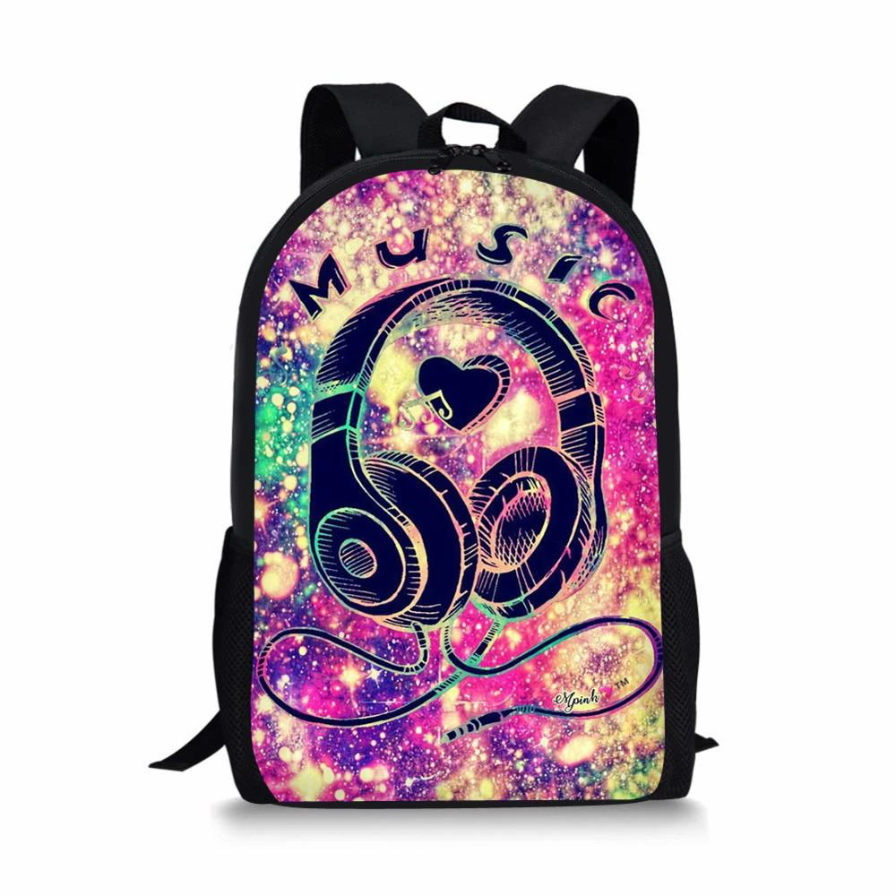 

ELVISWORDS Hip Hop Rock Music Printing School Bags For Girls Boys Casual Satchels Mochila Escolar Small School Backpack Bookbag