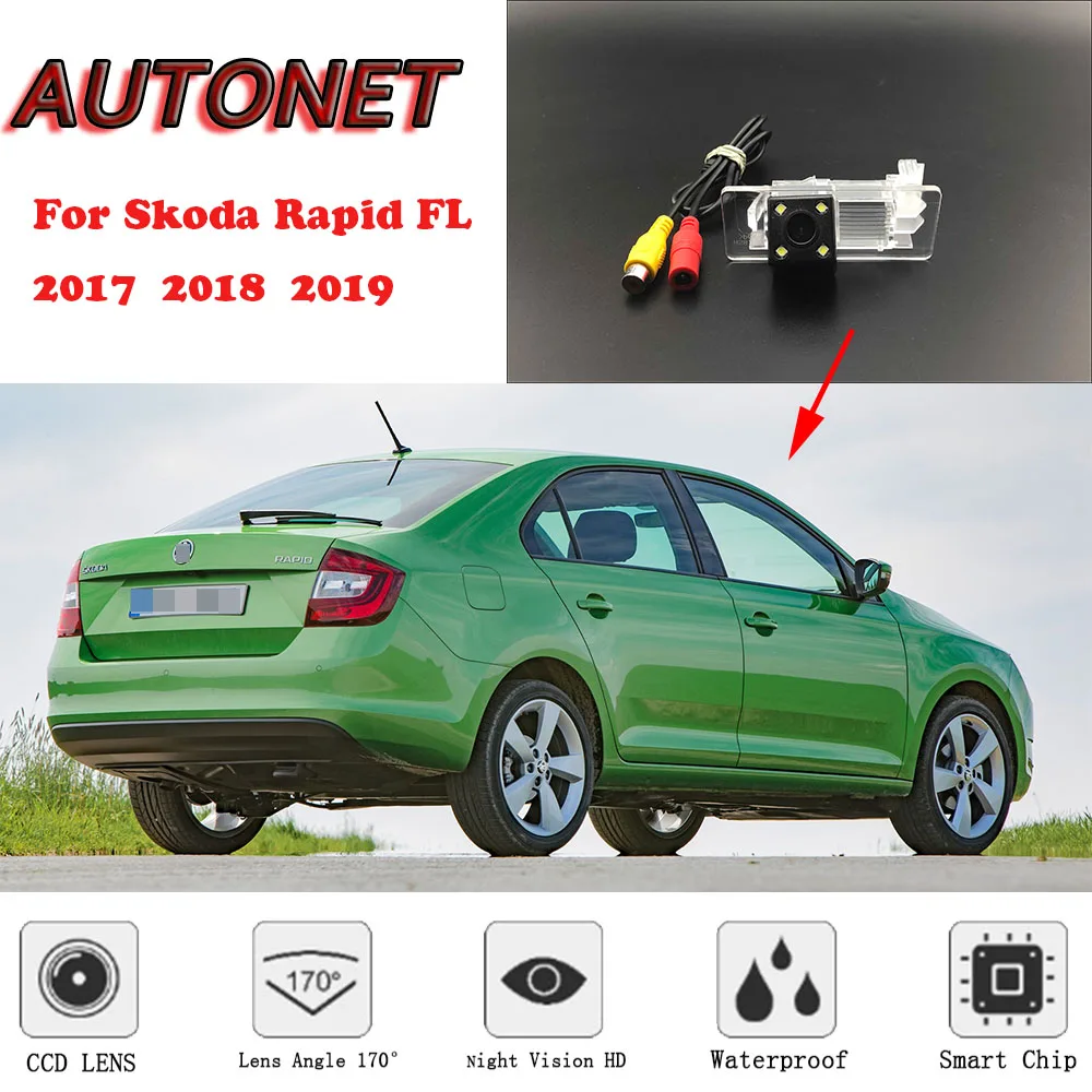 

AUTONET Backup Rear View camera For Skoda Rapid FL 2017 2018 2019 CCD/Night Vision/parking Camera