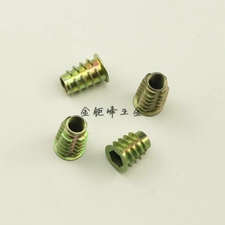 20Pcs M4 M5 M6 M8 Zinc Alloy Thread For Wood Insert Nut Flanged Hex Drive Head Furniture Nuts