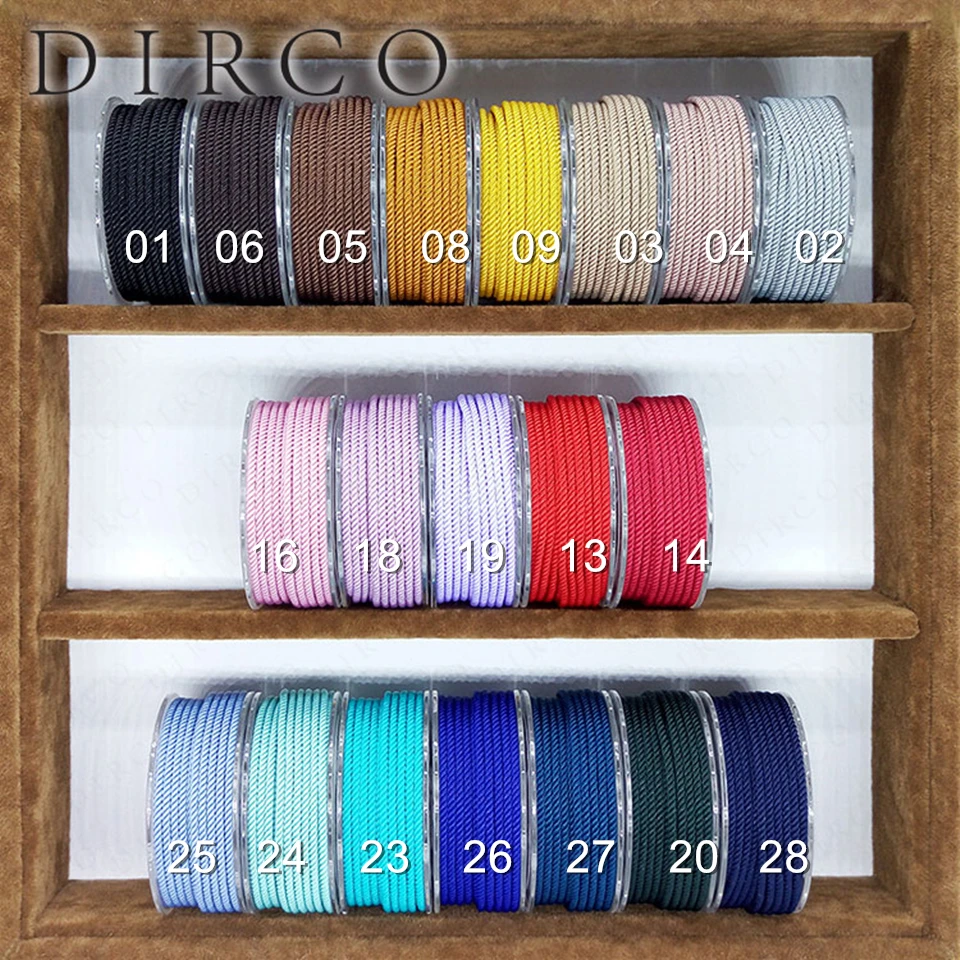 

About the Fit TA 3mm 50M Milan Braided Silk Cords String Crafts Beads Thread Jewelry Accessories Strap Ropes Bracelet Woven Lace