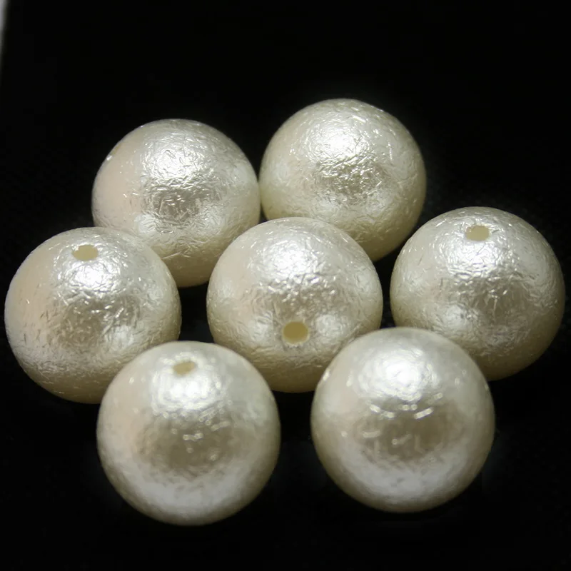 New Pick Size 4.6.8.10.12.14.16.18.20mm ABS White Imitation Pearl Beads Round Bead Wrinkled skin fit DIY Bracelet Making