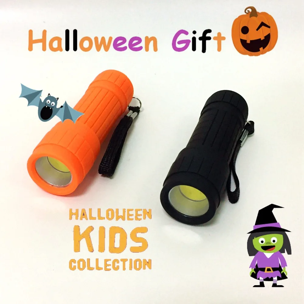 Mini Lantern Child Halloween Kids gift lamp Promotion light 5 W COB LED Plastic flashlight torch portable lanterna