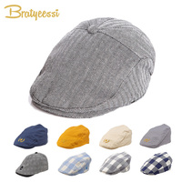 Fashion Baby Hat Handsome Cotton Linen Baby Boy Cap Toddler Beret Hats Elastic Kids Hat for Boys Baby Accessories for 1-2Y