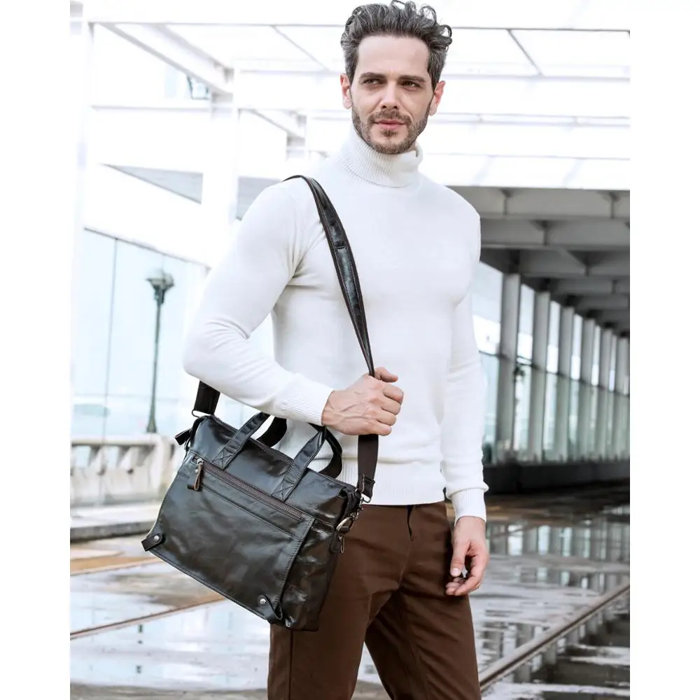 Big Shoulder Business Messenger Women Men Bag Tote Genuine Leather Briefcase For Documents Holder Handbag Male Female Laptop A4