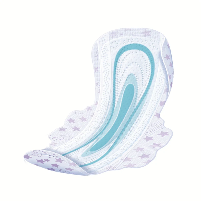 Disposable Sanitary Pads With Sticker Ultra Thin Breathable Mesh Surface Lady Menstrual Pads Overnight Use 317mm