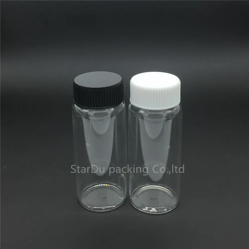 Free Shipping 100pcs 37*90mm 65ml Screw Neck Glass Bottle With Plastic Cap For Vinegar Or alcohol,carft/storage Candy Bottle