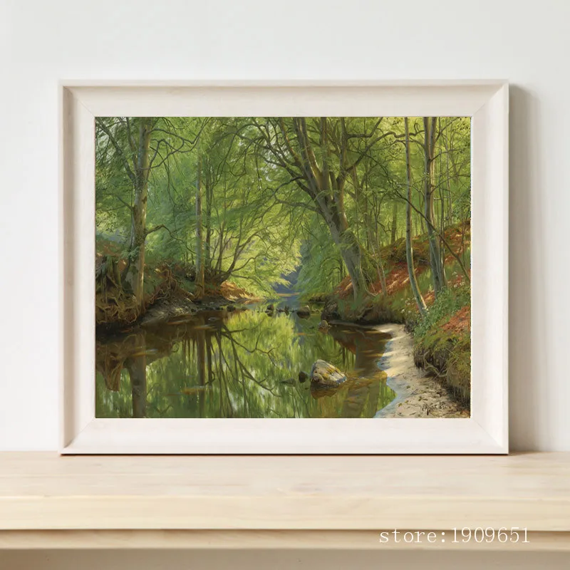 classical tree road stream landscape lot set canvas printings oil painting printed on cotton home wall art decoration picture