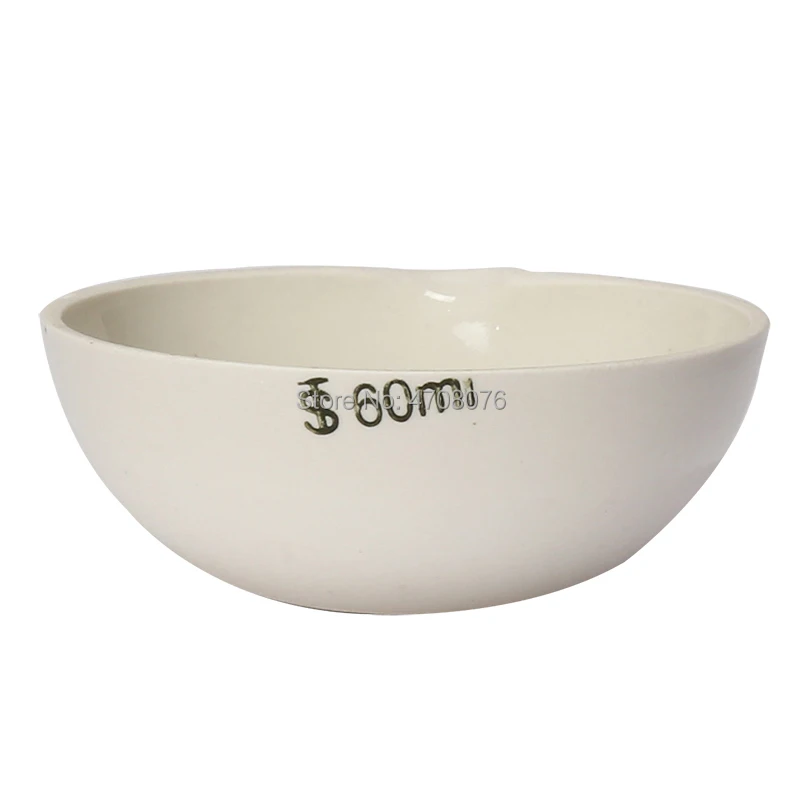 

60ml 6pcs/pack Porcelain evaporating dish with spout round bottom Pan evaporation Lab for scientific experiments dia