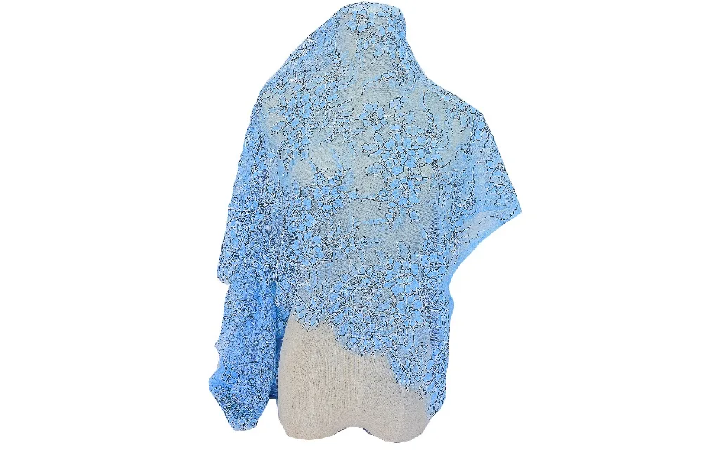 LASUI Top 1.5m*3m=1piece blue eyelash lace fabric soft for women dress fabrics DIY accessoriesQ013#