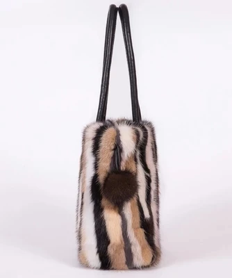 Mink fur bag messenger shoulder bag ladies Genuine Leather women handbags real high quality fur cross-body bags top-handle