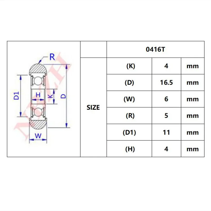 0416T 694ZZ 694Z 694 Nylon wheel hanging / ball bearing with pulley wheel for doors and windows 4x16.5x6 MM