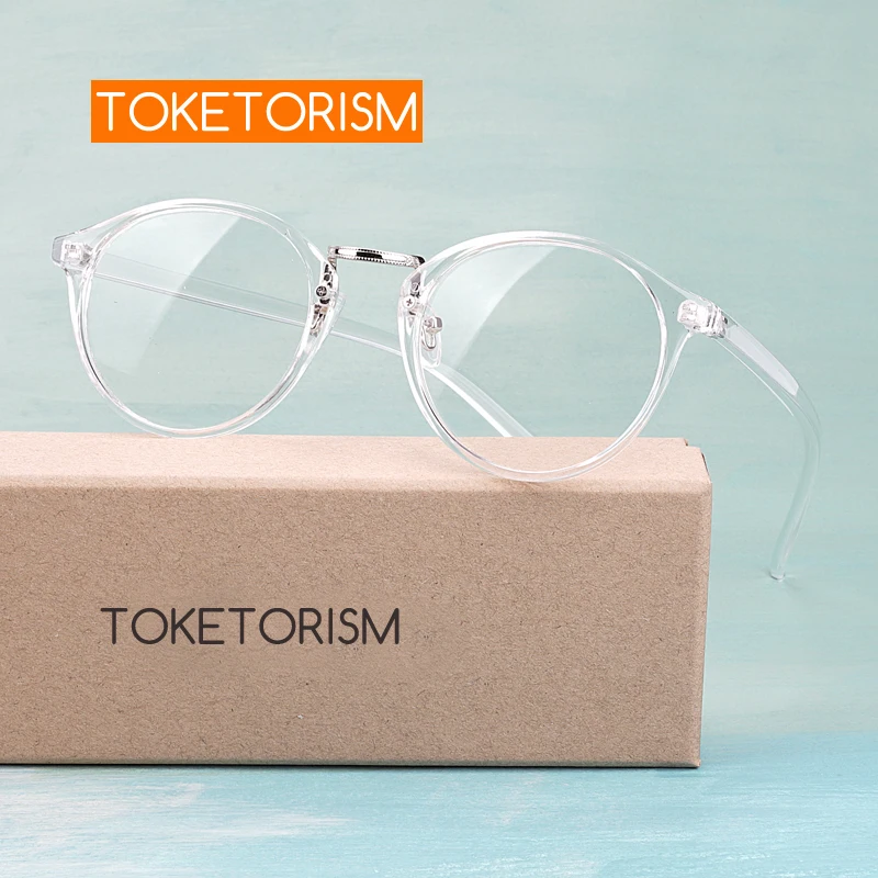 Toketorism Transparent Eyeglasses Vintage Men Women Fashion Spectacles Prescription Glasses Frame 5608