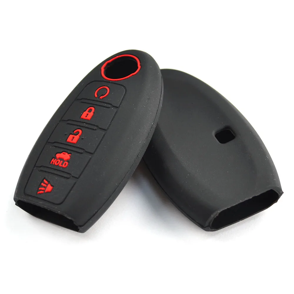 AX Silicone Remote Key Case Fob Shell Cover 5 Button 2016 - 2019 For Nissan Rouge Murano Maxima Altima Sentra Pathfinder Qashqai