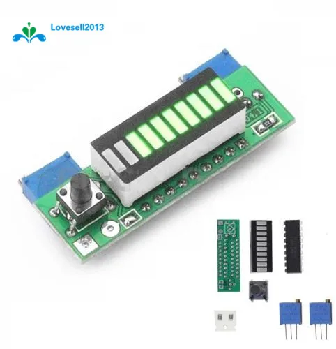 Green Battery Capacity Power Level LED Indicator LM3914 for Li-ion Battery 3.7V