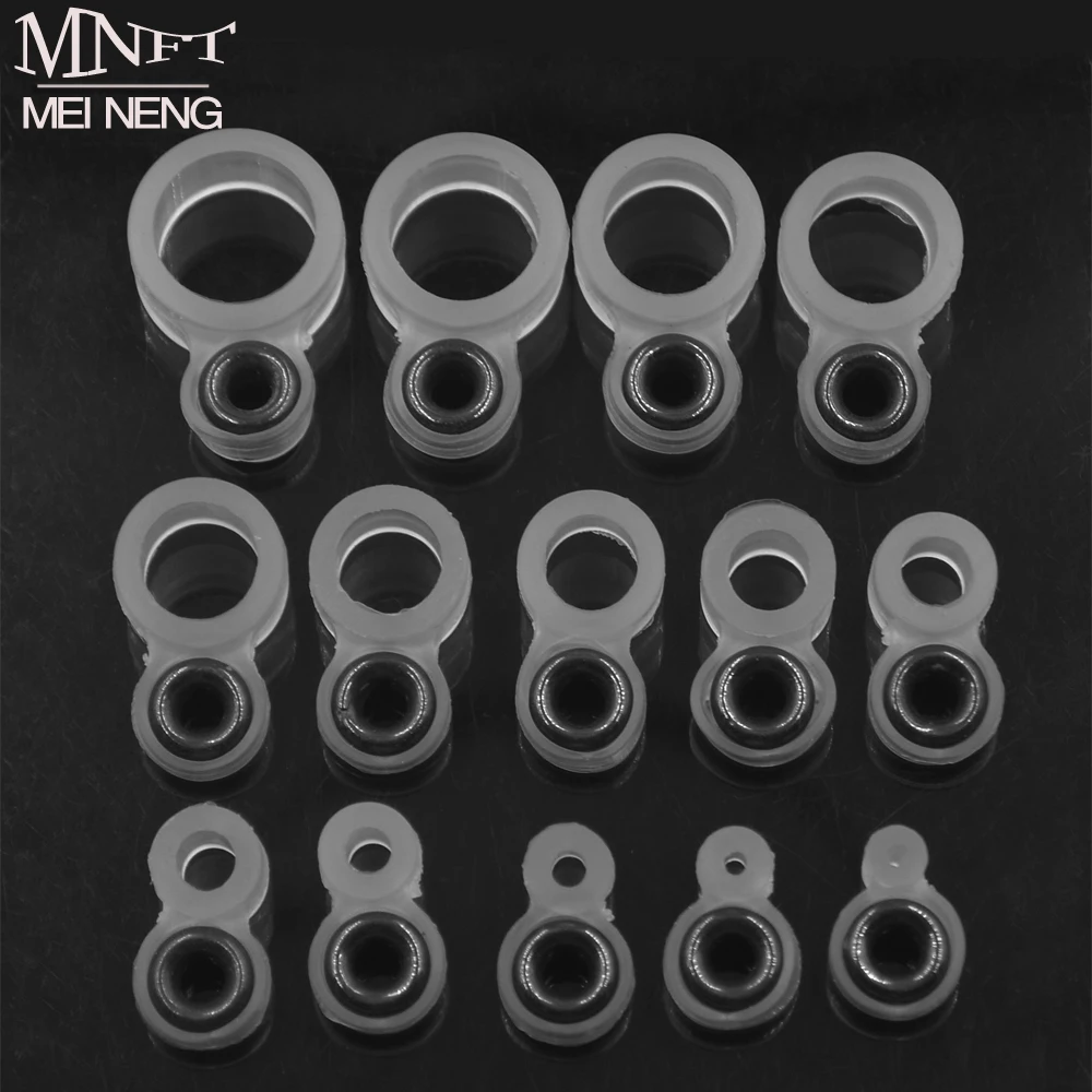 MNFT 2sets (28PCS) Fishing Rod Wire Ring Ceramics Eye DIY Fish Line Guide Silicone Ring Different Size 1-14#