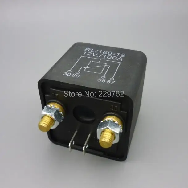 Shhworldsea High Quality 1/5/10/100pcs Car DC 12V 100A Relay 4 Pin RL180 Heavy Duty Install  Style Chargeover