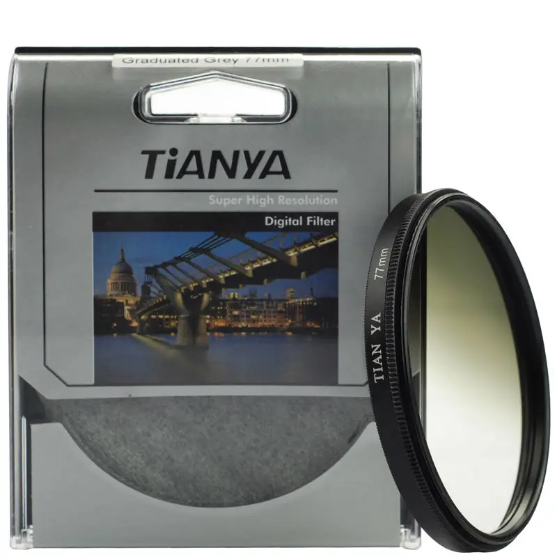 WTIANYA Bule Orange Grey Graduated Filter sets with filter pouch for Canon Nikon Sony Pentax 55mm Lens