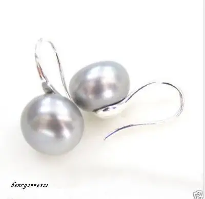 genuine 11-12 mm saltwater white pearl earring 925 sterling silver earring >free shipping