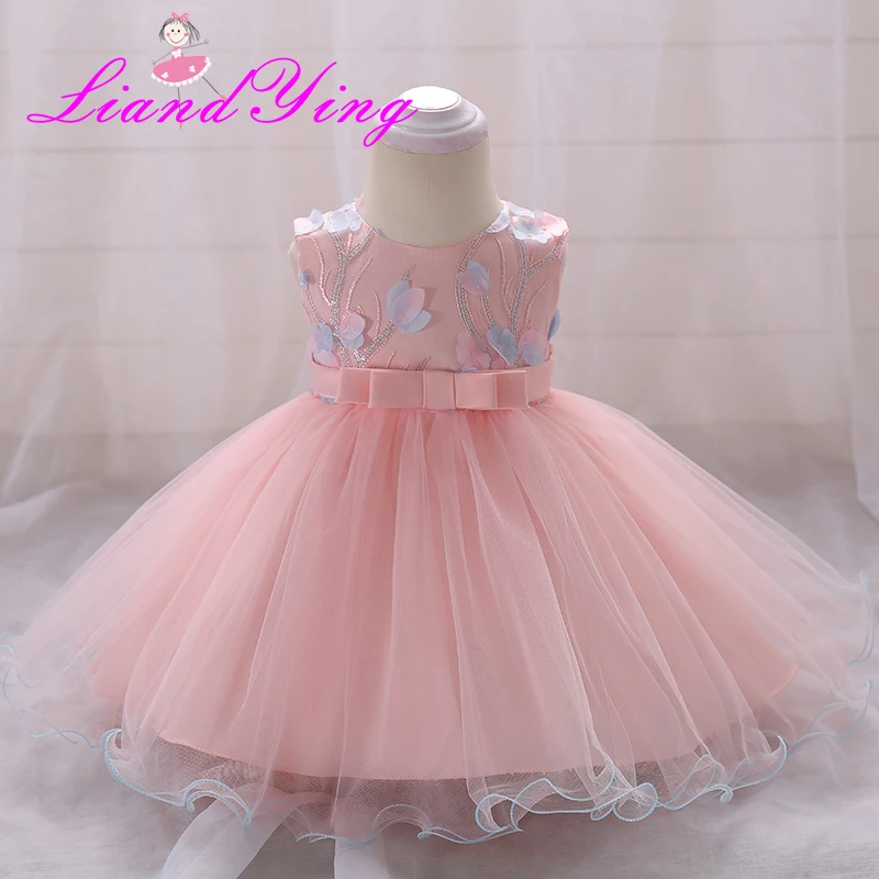 

Flower Baby Girl 1 Year Birthday Party Dress Kids Clothes Girl Infant Party Baby Baptism Christening Gowns Dress