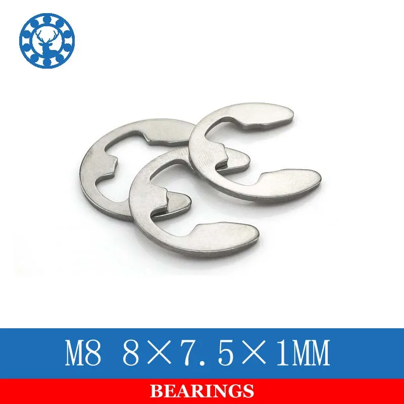 

100Pcs DIN6799 GB896 M8 304 Stainless Steel Circlip Sack Retainer E E-type Buckle-shaped Split Washers