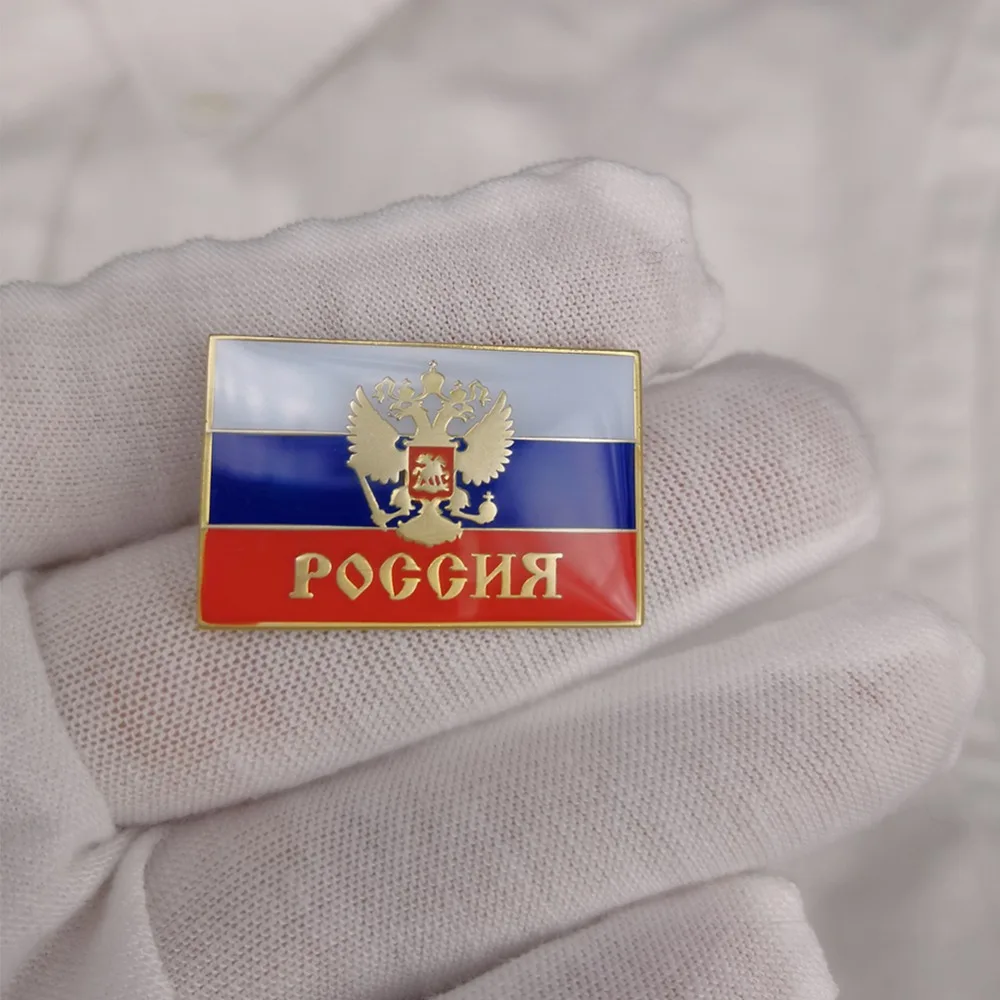 Russia Empire Imperial National President Double Wagle Flag Pin socialist communist metal badges insignia