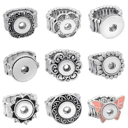 hot sale JZ0010 Elegant Round Metal snap rings trendy flexible fit 12MM&18MM snap buttons DIY fittings wholesale women