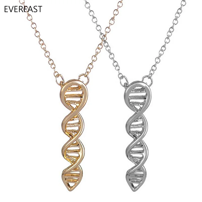 

Wholesale 10pc/Lot DNA Box Long Pendants Biology Molecule Necklace Science Jewelry Collier Femme Women Men Can Mix Color