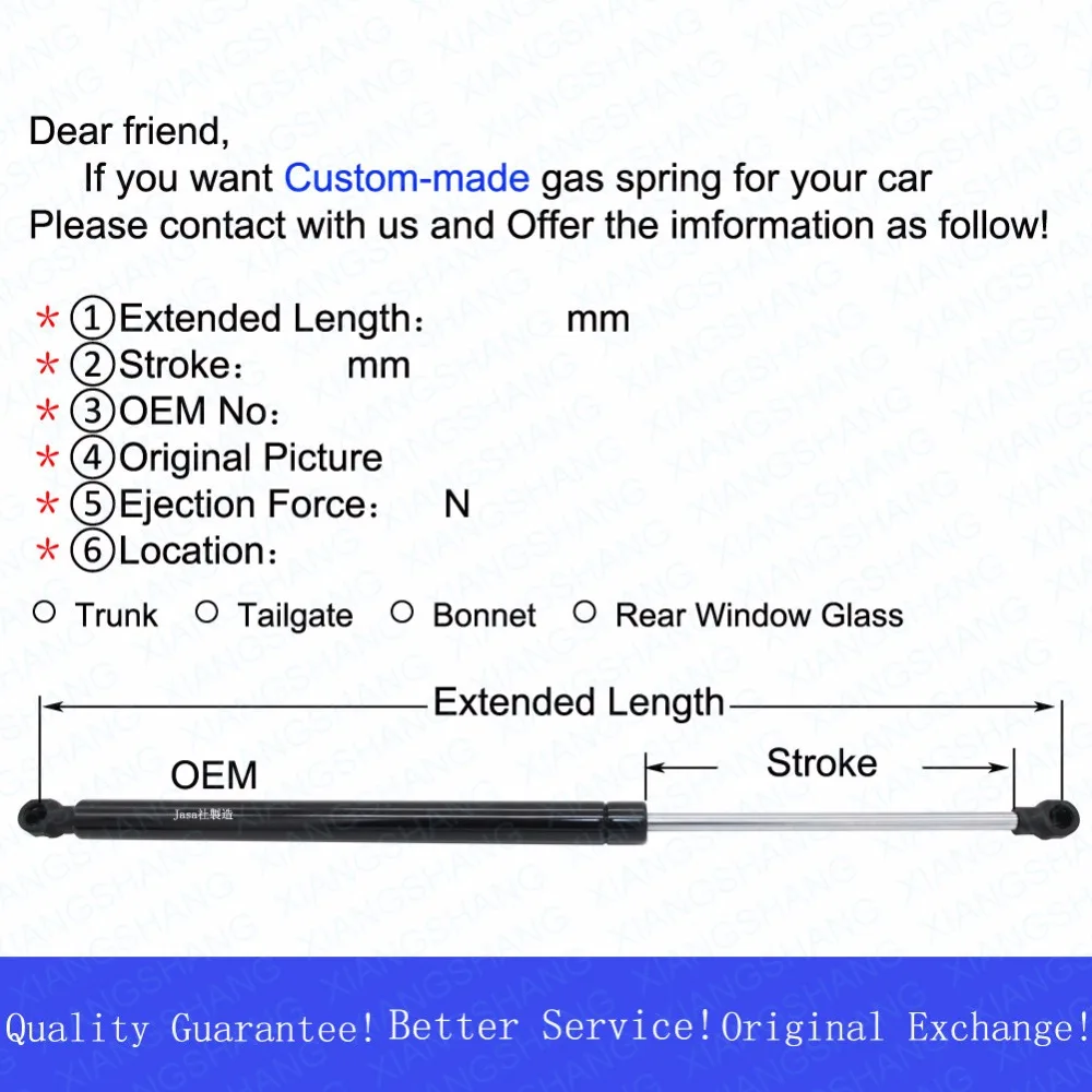 Auto Rear Window Lift Supports Gas Struts for Chevrolet Blazer 1995-2005 for Oldsmobile Bravada Sport Utility 97-01 17.52 inch