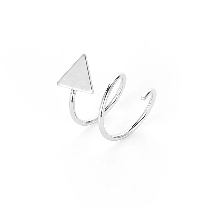 Silver Plated Star Triangle Revolving Stud Earrings Copper 1 piece/set Silver Plated for Women