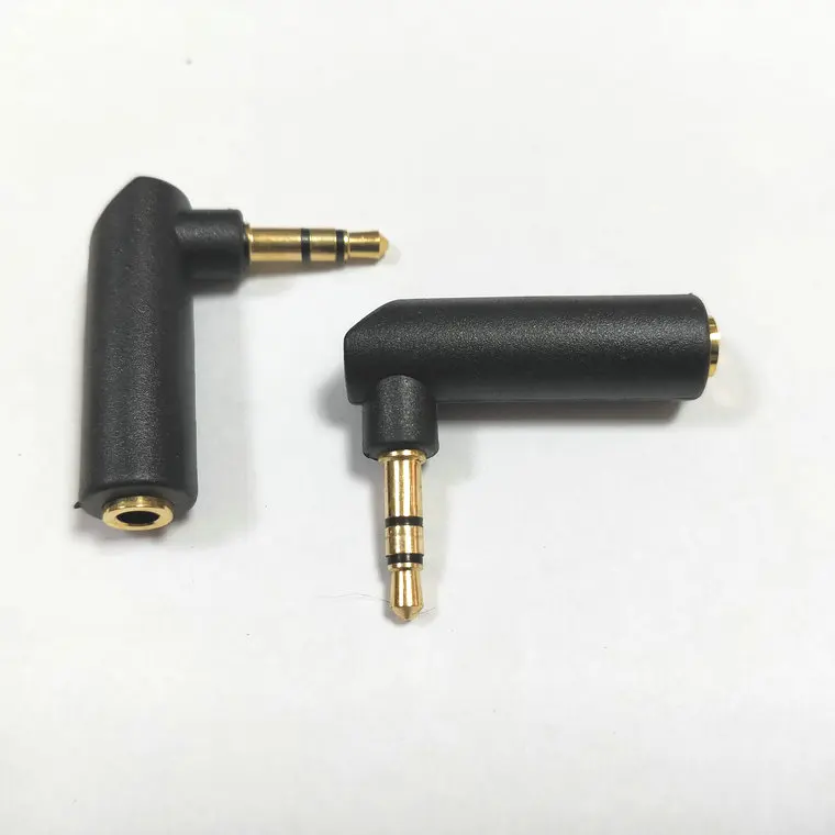 

100pcs Gold plated 90 Degree 3.5mm Stereo plug TO Female jack Adaptor connector