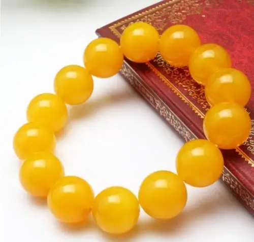 Chinese 100% Natural Agate Yellow Beads Bangle Stretchy Bracelet 6mm--14mm Jewelry Gift Wholesale