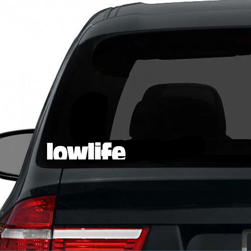 QYPF 17CM*3.7CM Creative LOW LIFE Vinyl Waterproof Car Sticker Decal Black Silver Car-styling C15-1881