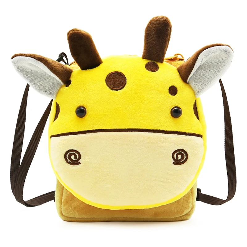 Cute Baby Messenger Bags Cartoon Giraffe School Bags For Boys Girls Soft Plush Crossbody Bag Small Children Shoulder Pouch