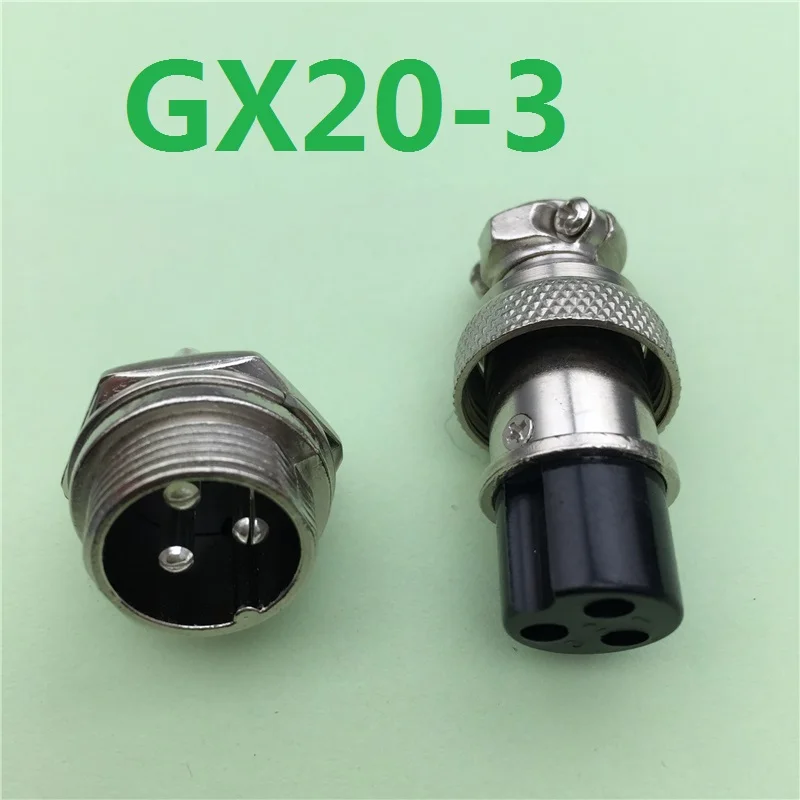 

1pcs GX20 3 Pin Male & Female 20mm Wire Panel Connector Aviation Plug L95 GX20 Circular Connector Socket Plug Free Shipping